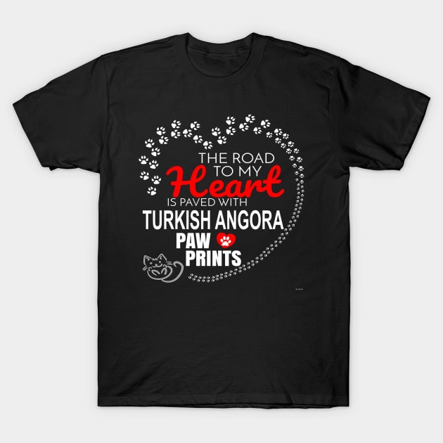 My Turkish Angora Paw Prints - Gift For Turkish Angora Parent T-Shirt by HarrietsDogGifts